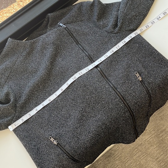 TopShop Jacket with Off-Center Front Zip + Cropped Sleeves - Picture 8 of 9